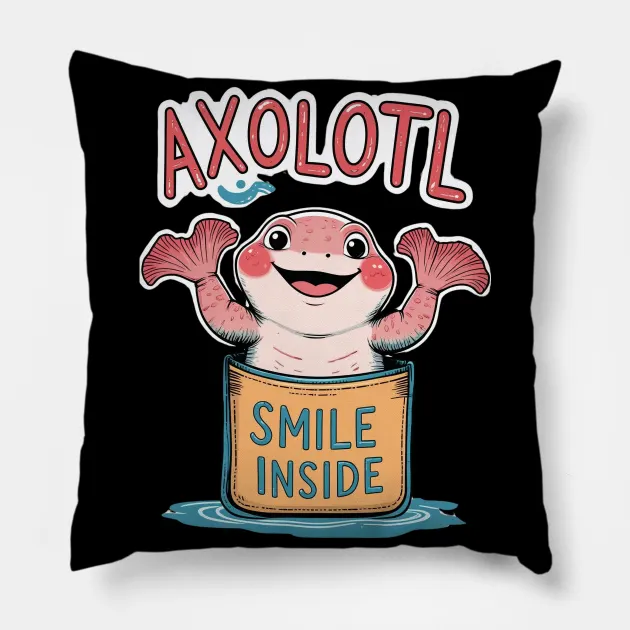 Axolotl Smile Inside Pillow