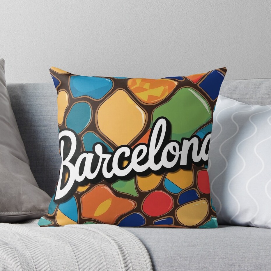 Barcelona Gaudí Mosaic Art Pillow