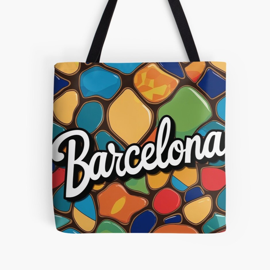 Barcelona Gaudí Mosaic Art Tote Bag