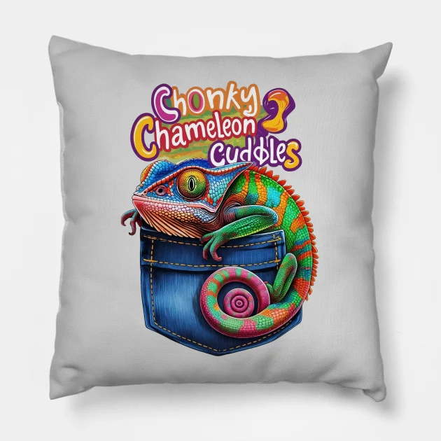 Chonky Chameleon Cuddles Pillow