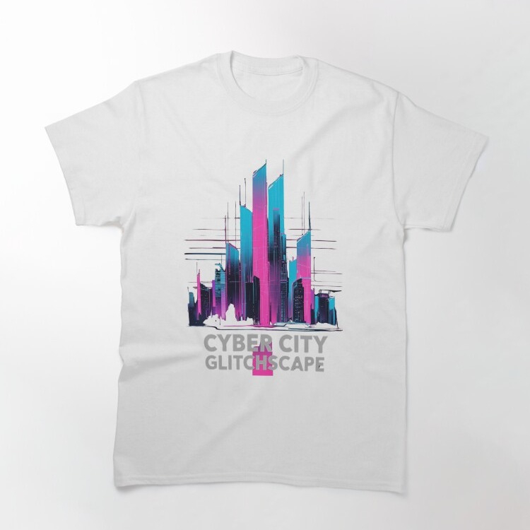 Cyber City Glitchscape Classic T-Shirt
