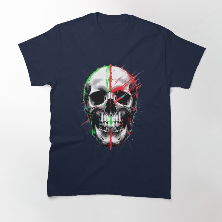 Glitch Skull Spectrum Classic T-Shirt