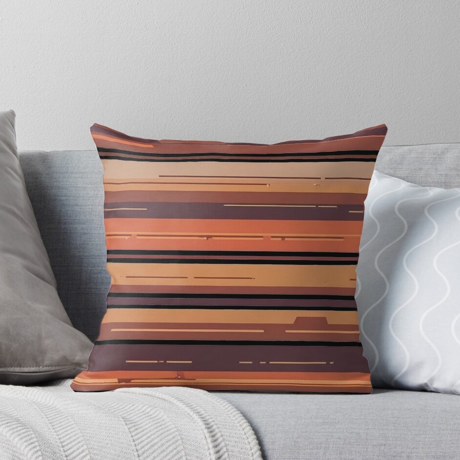Grand Canyon Layers – Earth Tone Art Pillow