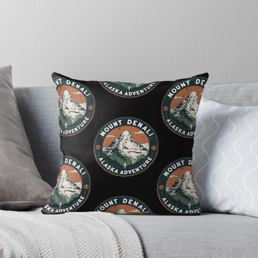 Mount Denali Alaska Adventure Pillow