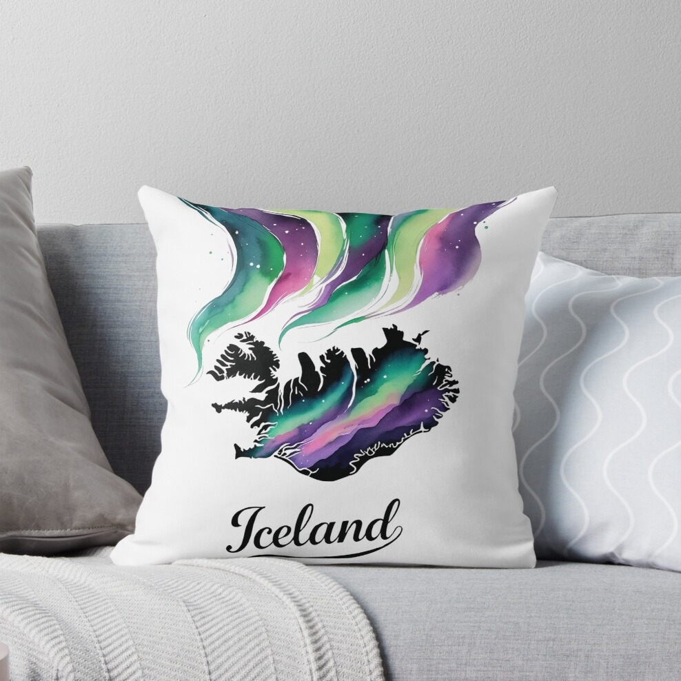 Northern Lights Over Iceland Pillow