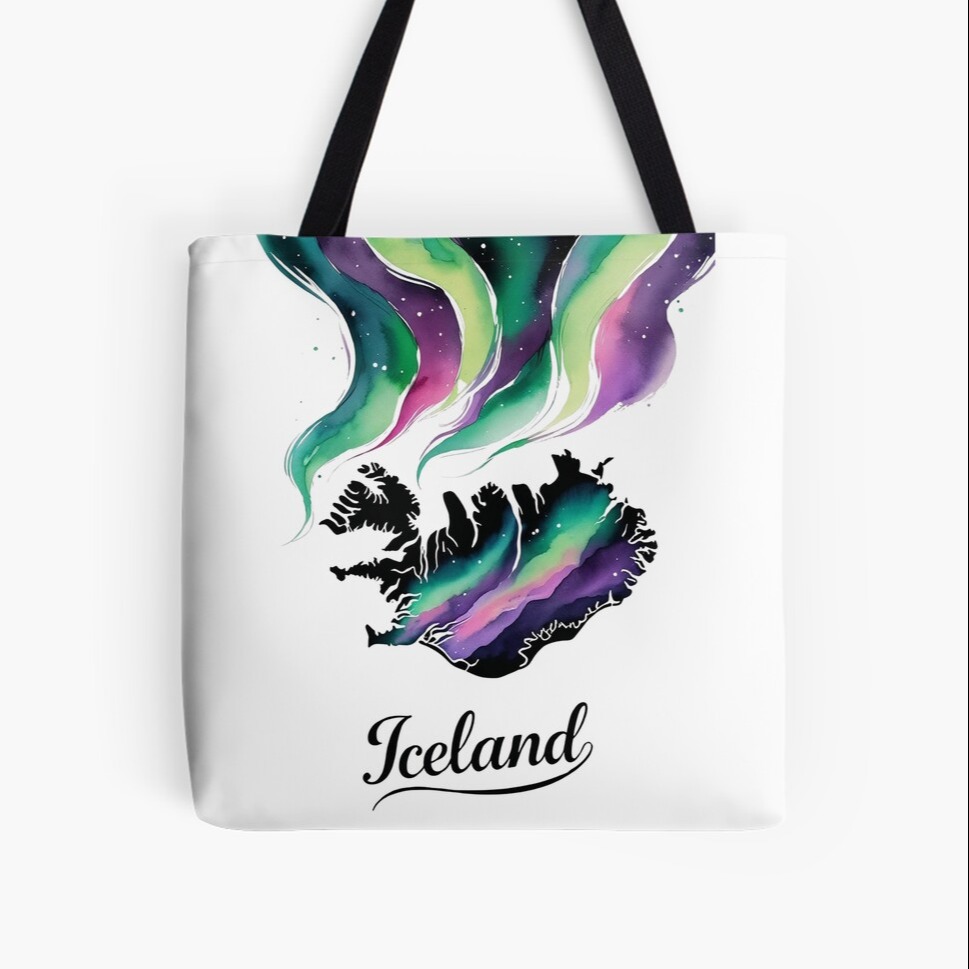 Northern Lights Over Iceland Tote Bag