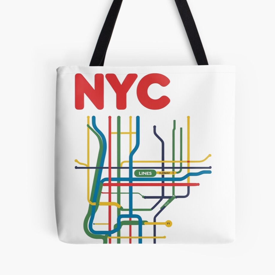NYC Subway Map Minimalist Tee Tote Bag