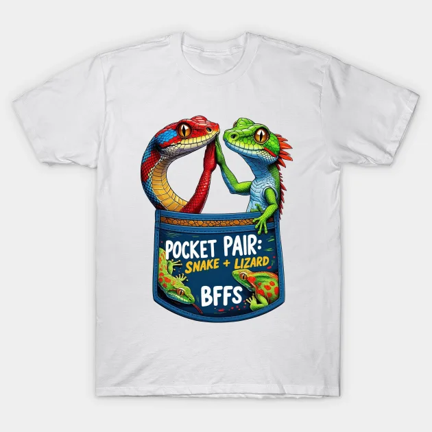 Pocket Pair: Snake + Lizard BFFs T-Shirt
