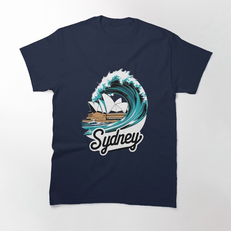 Sydney Opera House + Surf Wave Classic T-Shirt
