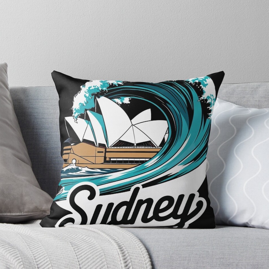 Sydney Opera House + Surf Wave Pillow