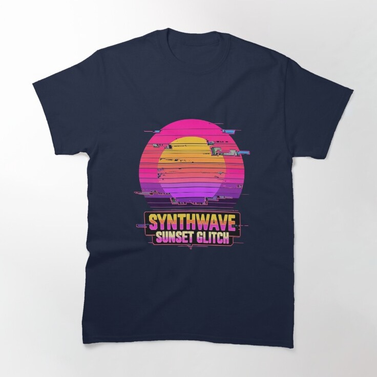 Synthwave Sunset Glitch Classic T-Shirt