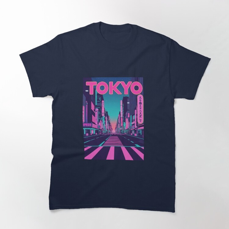 Tokyo Neon Streets – Vaporwave Aesthetic Classic T-Shirt